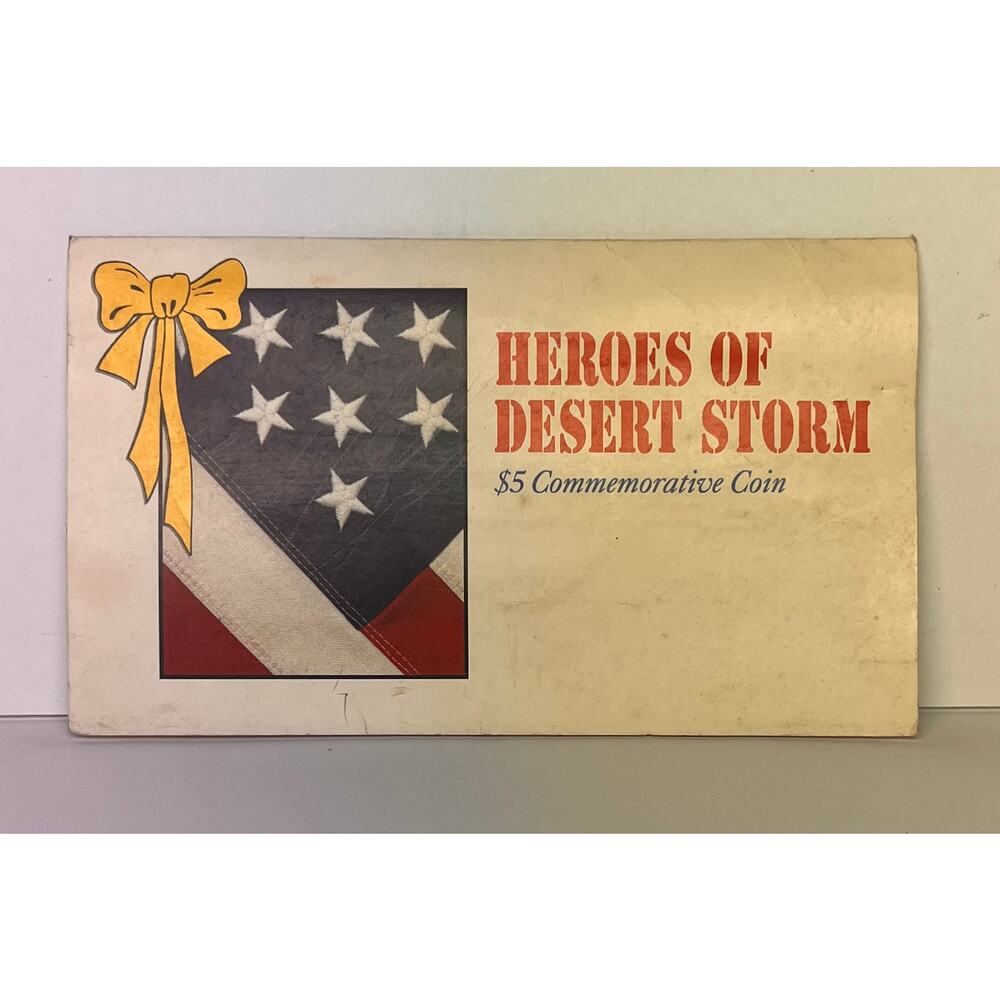 1991 Heroes of Desert Storm $5 Coin Marshall Islands w/ Original Folder UNC